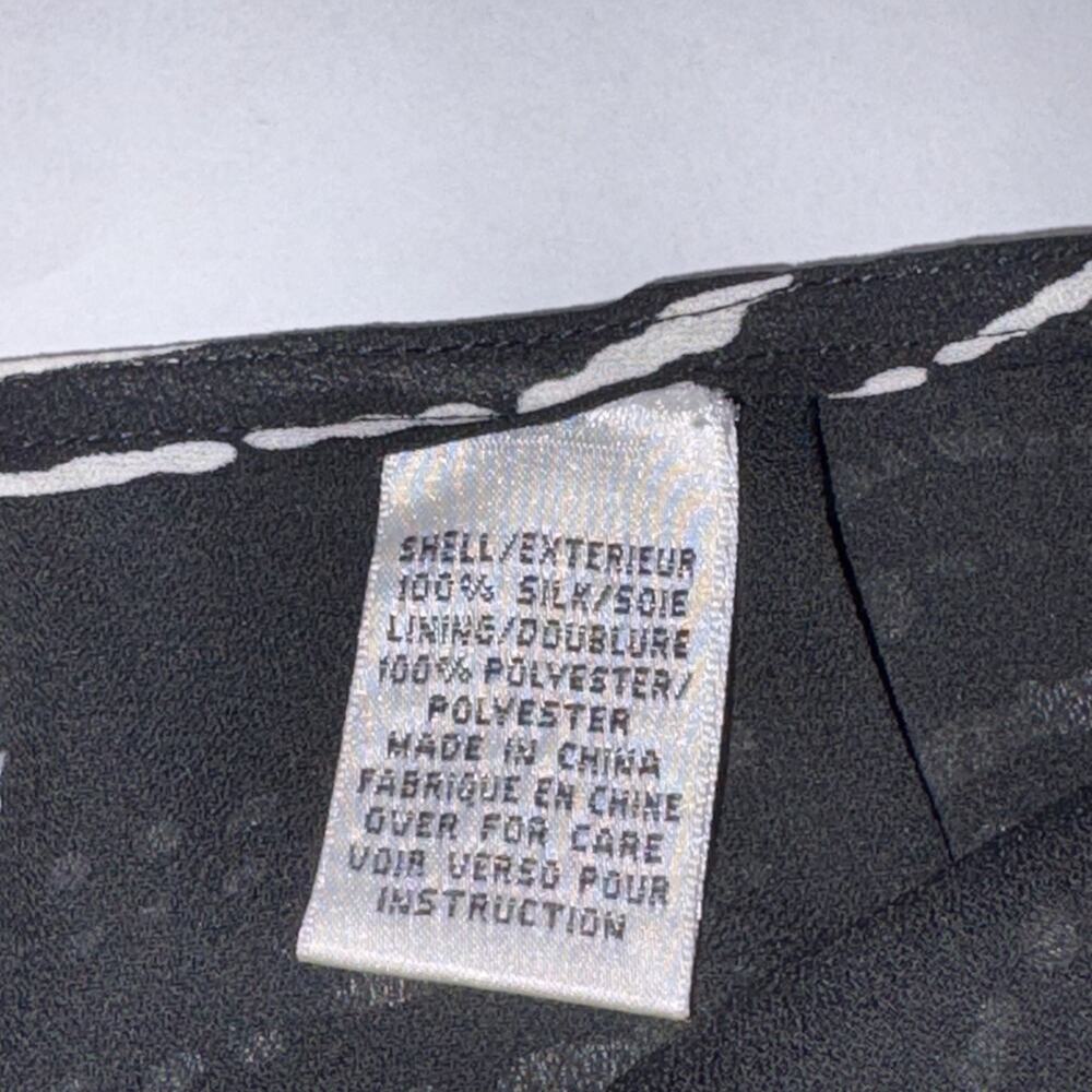 Talbots Skirt Black/Cream Aquatic Look Print 100% Pure Silk Classy Sz 8 Knee L - Picture 8 of 9